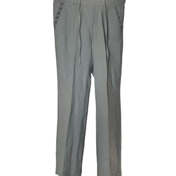 2B Bebe Wide Leg Pants Green Studded Pockets Women's Small - Picture 1 of 7